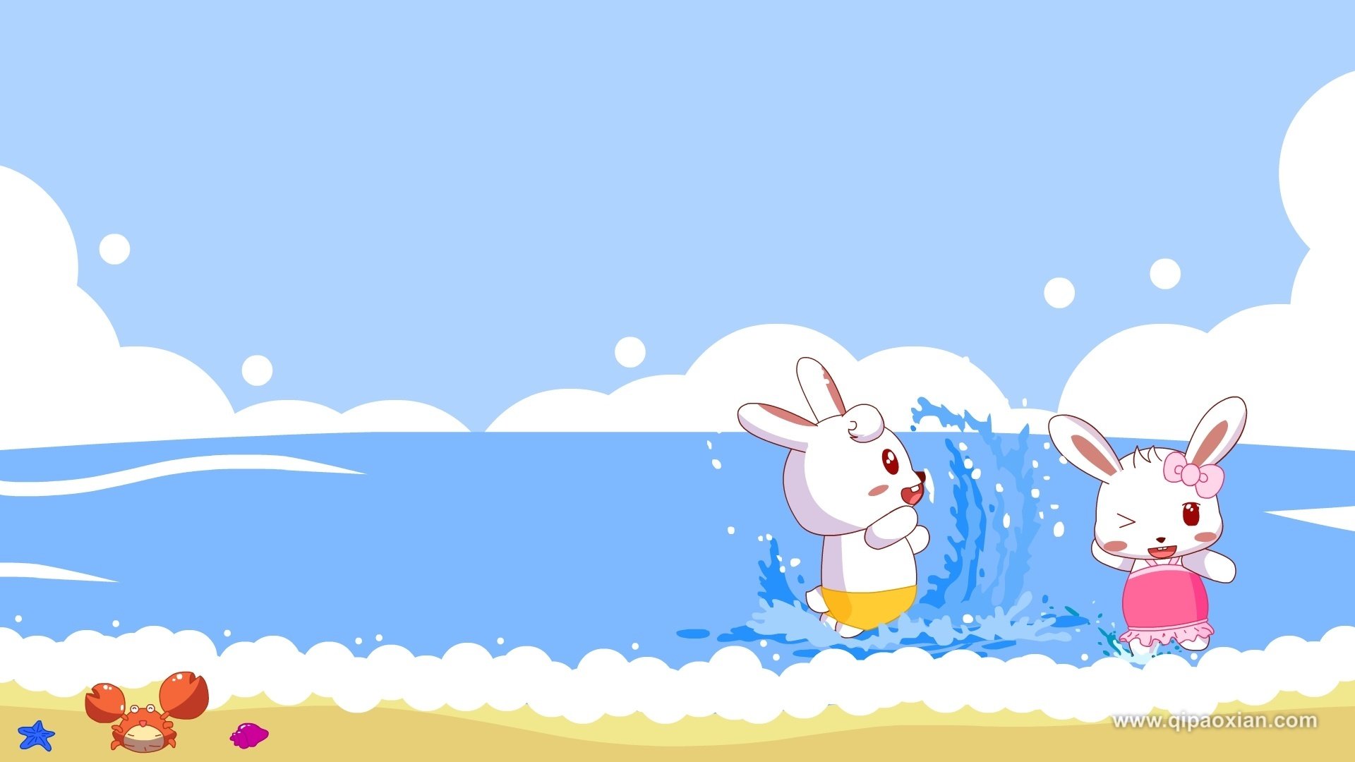 动漫 卡通 图小贝 起跑线 小兔子 儿童桌面专用