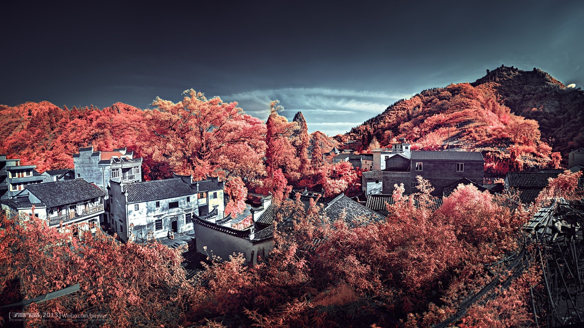 自然 风光 风景 小镇 乡村 田园 房屋 建筑