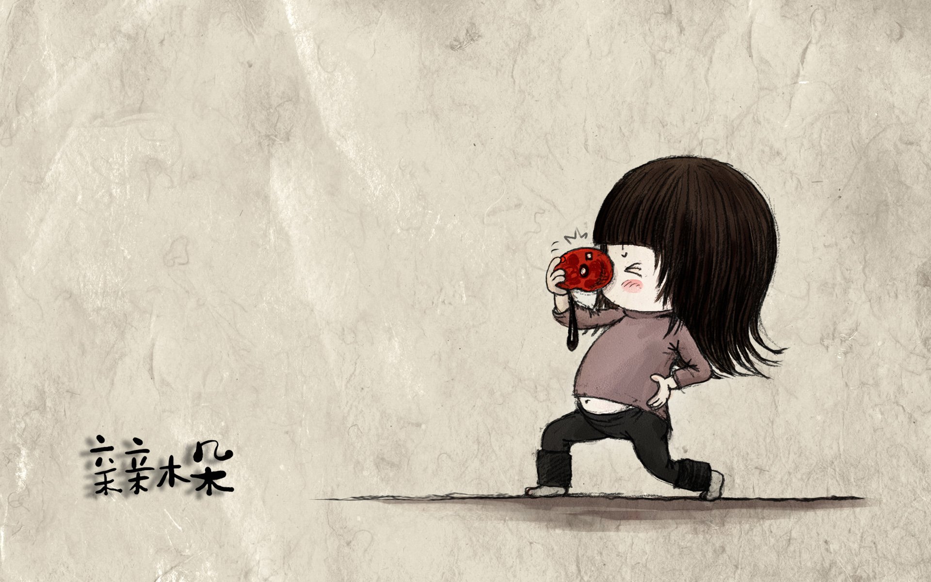 动漫 卡通 手绘 女孩 可爱 萌 治愈 木朵 亲亲木朵 调皮 俏皮