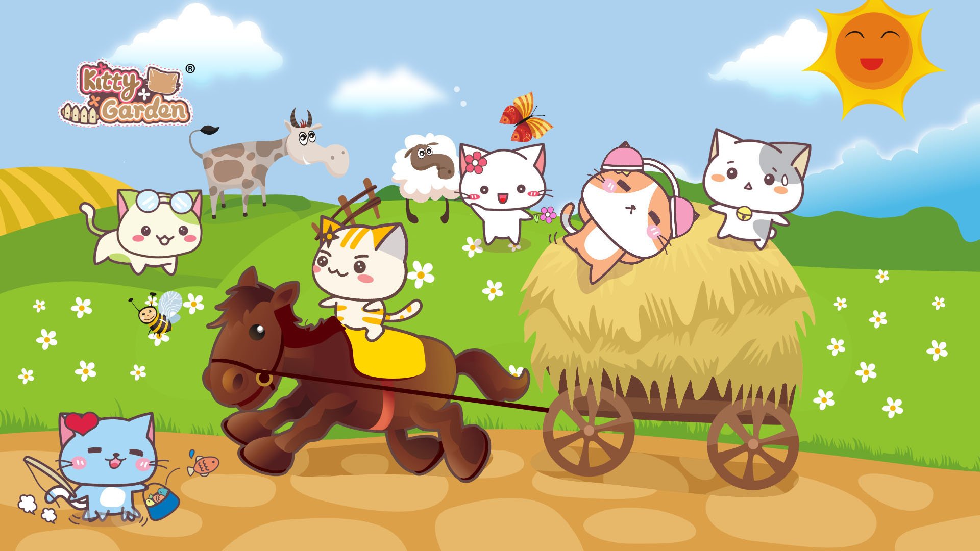 卡通 手绘 可爱 猫咪 KG猫咪乐园  Kitty Garden 猫咪乐园