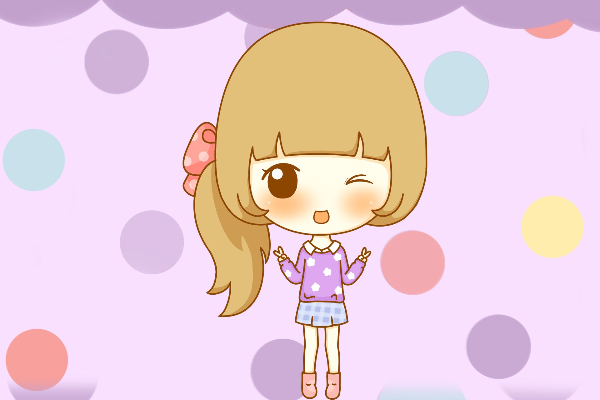 鬼鬼 鬼小妞 可爱 手绘 卡通 女孩 清新