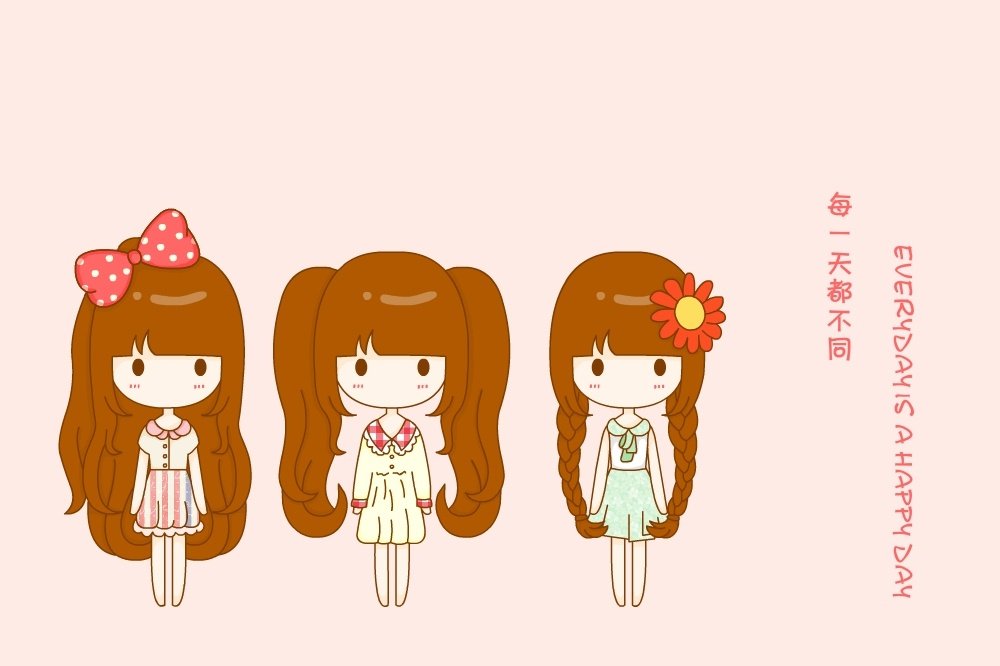 鬼鬼 鬼小妞 可爱 手绘 卡通 女孩 清新