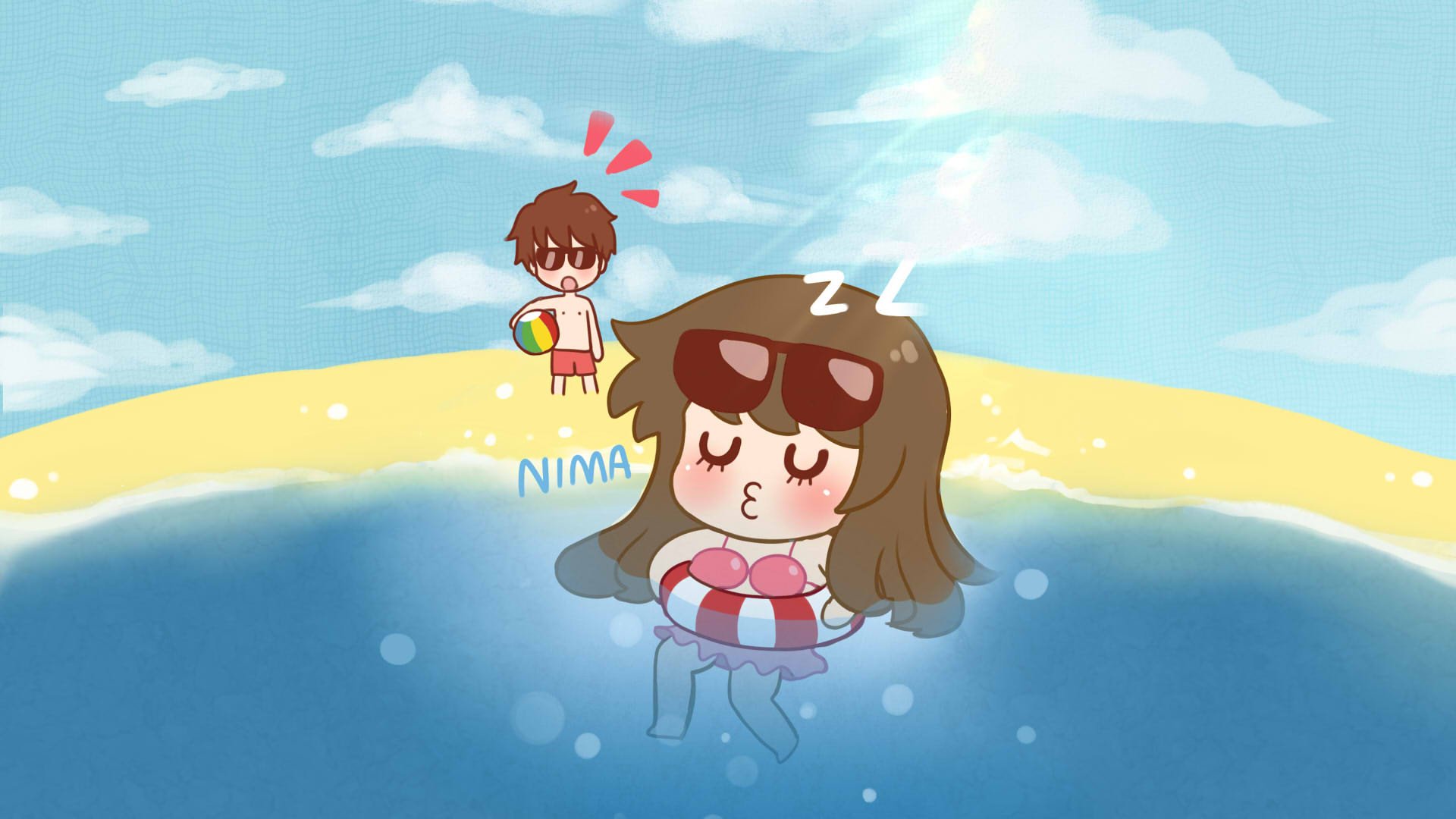 伟大的安妮 手绘 卡通 可爱 萌 @伟大的安妮 安妮和王小明