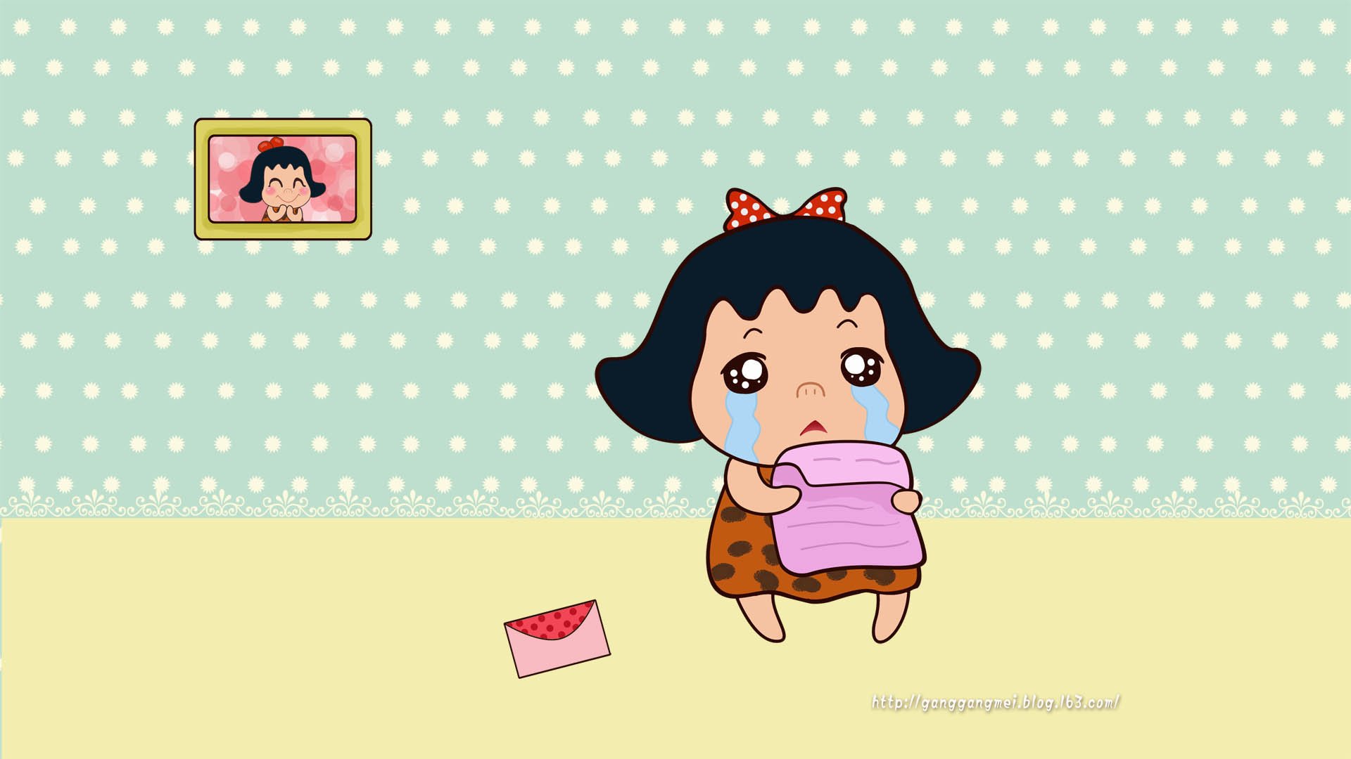 卡通 手绘 女孩 岗岗妹