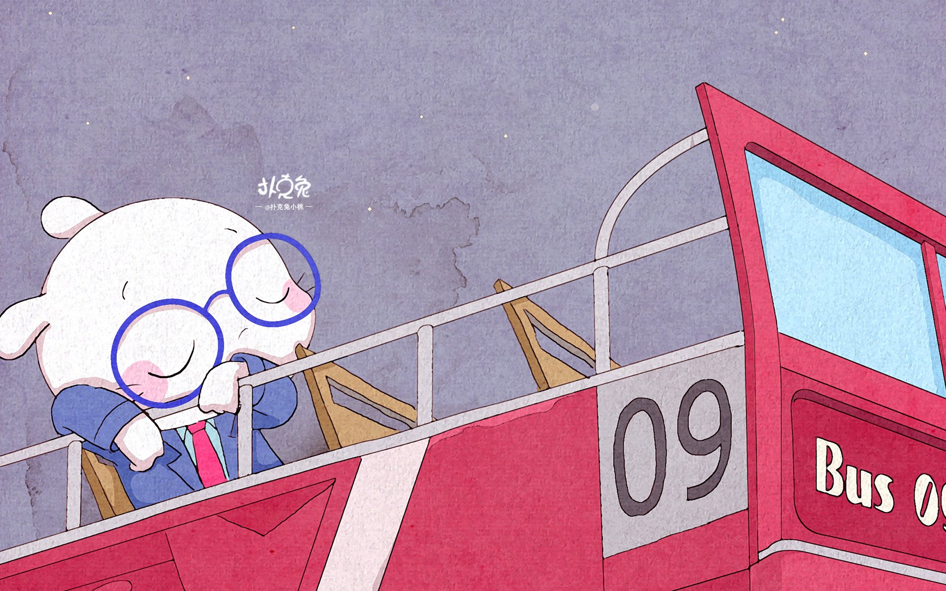 卡通 手绘 扑克兔