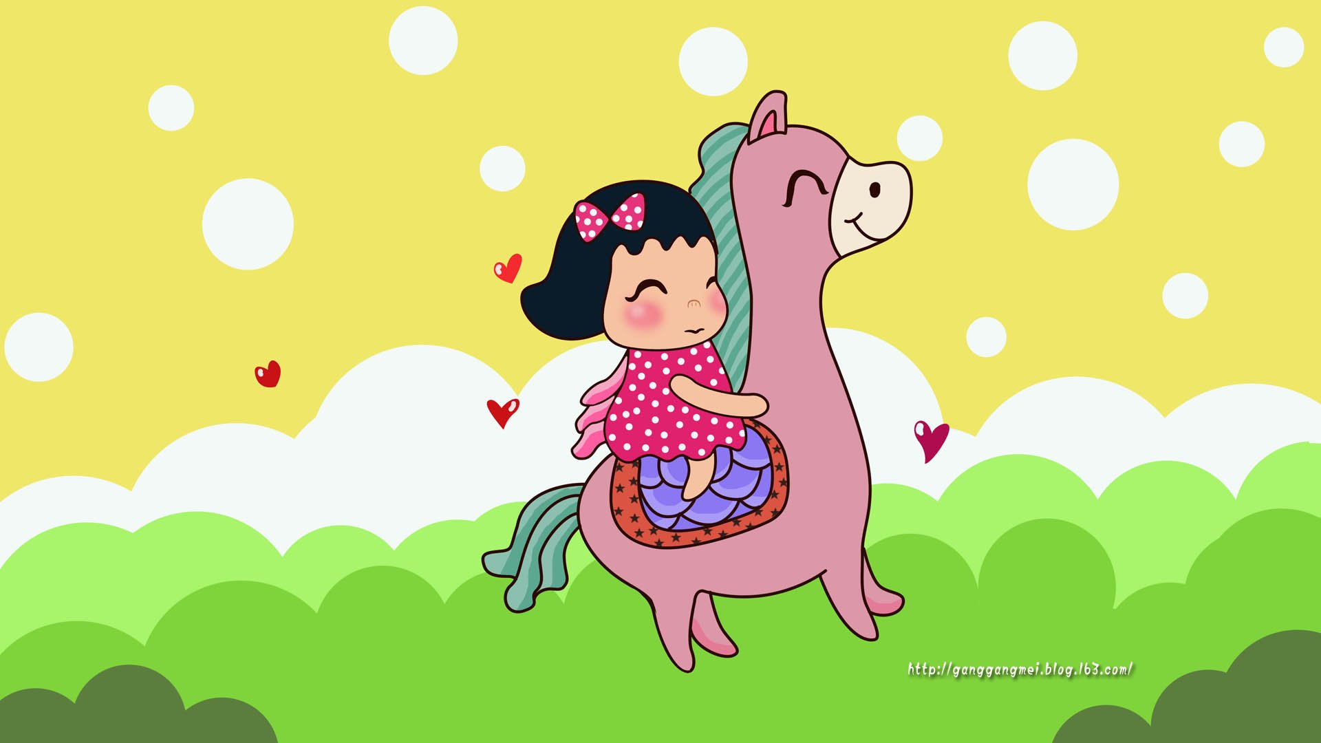 卡通 手绘 女孩 岗岗妹