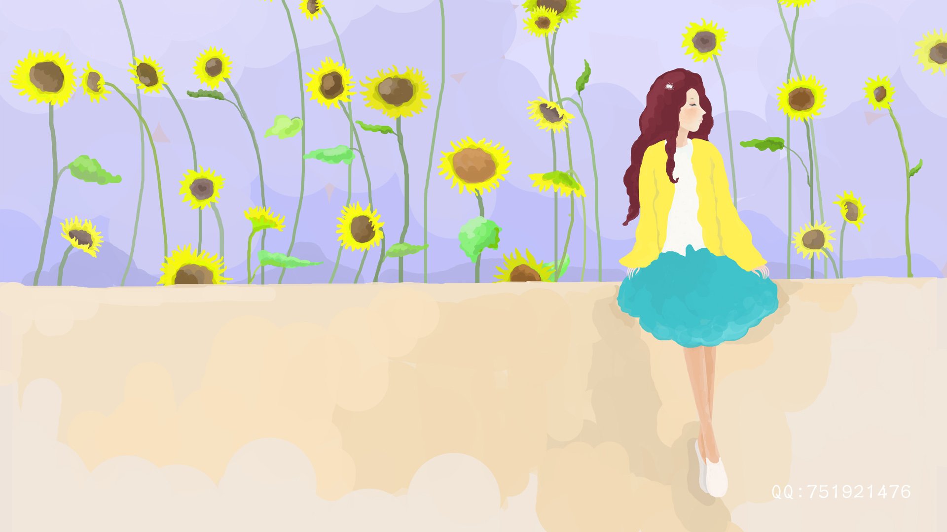 梦里飞插画 女孩 梦幻