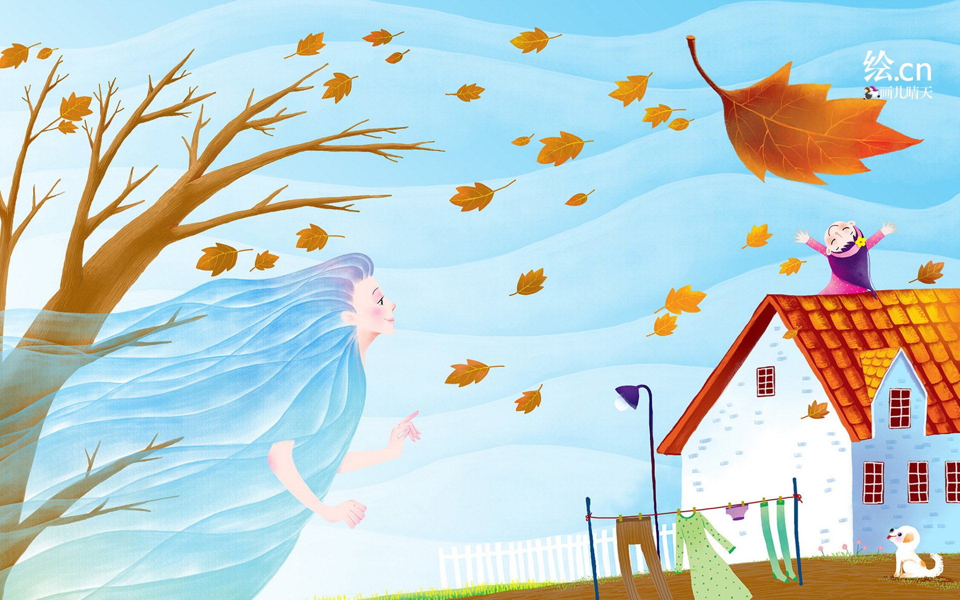 画儿晴天 童趣 手绘