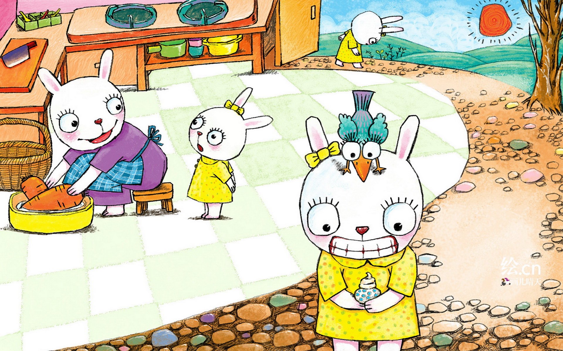 画儿晴天 童趣 手绘