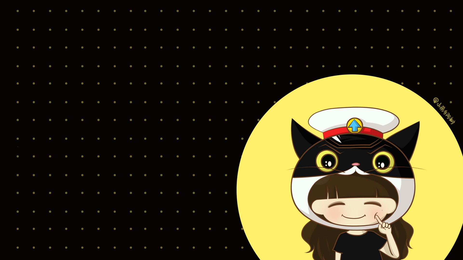 小希和阿树 卡通 手绘 可爱  爱情