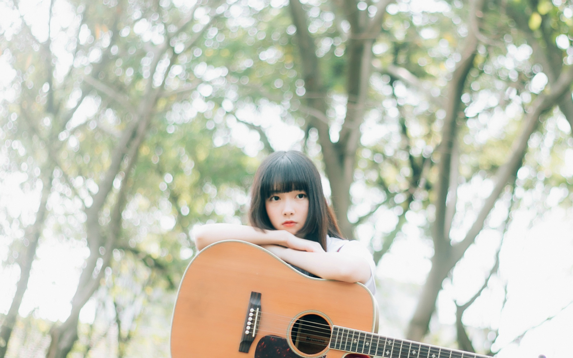 清纯 学生 青春 文艺 吉他