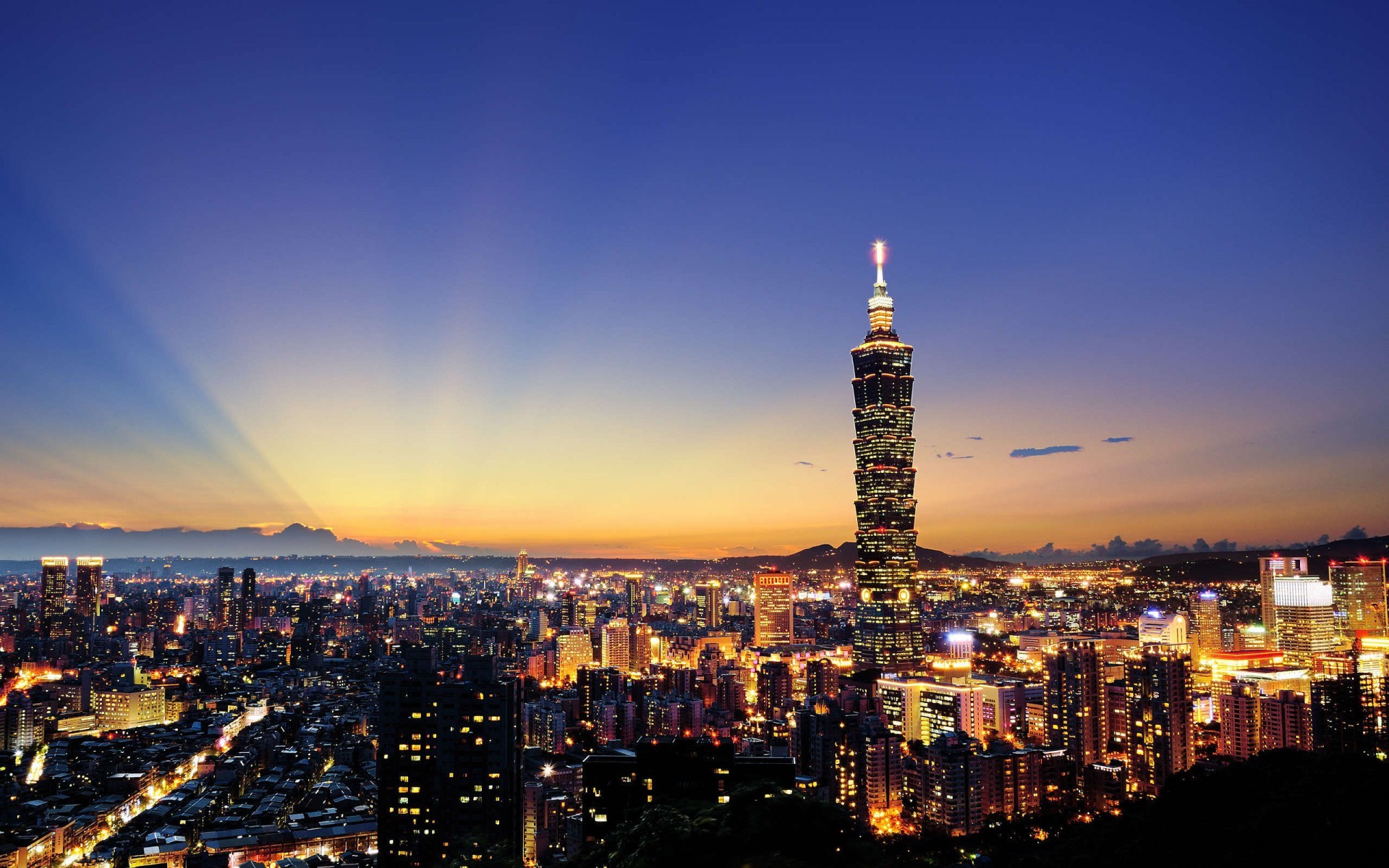 台北101 摩天大楼 夜景 风光 风景 宽屏