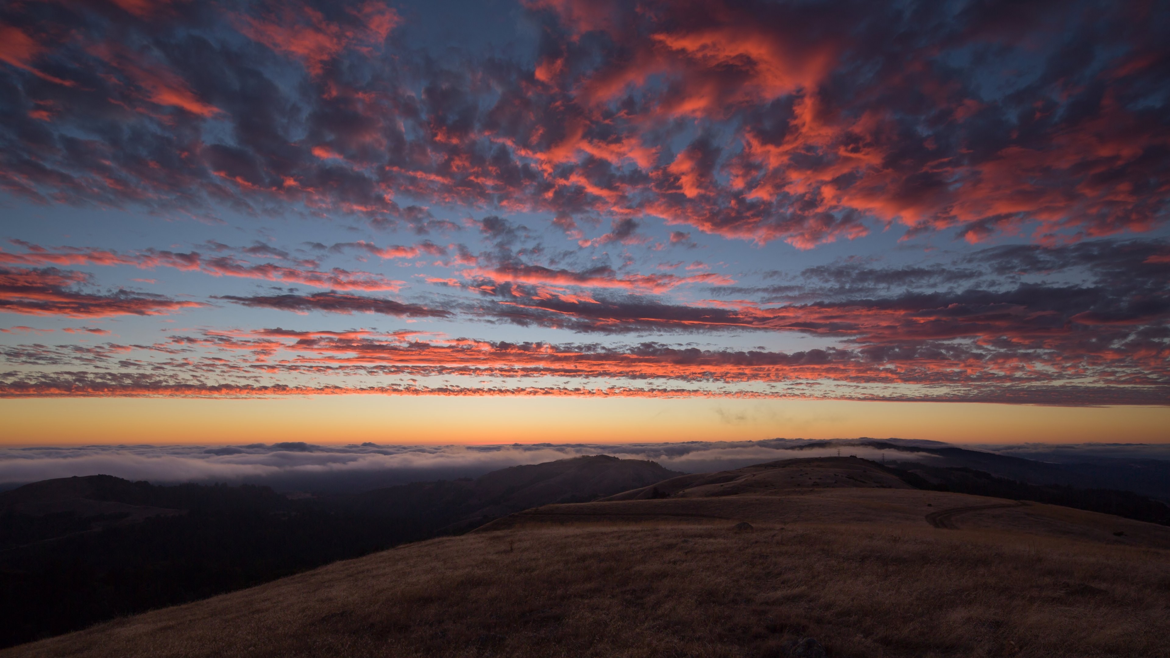 晚霞 火烧云 红云 旷野