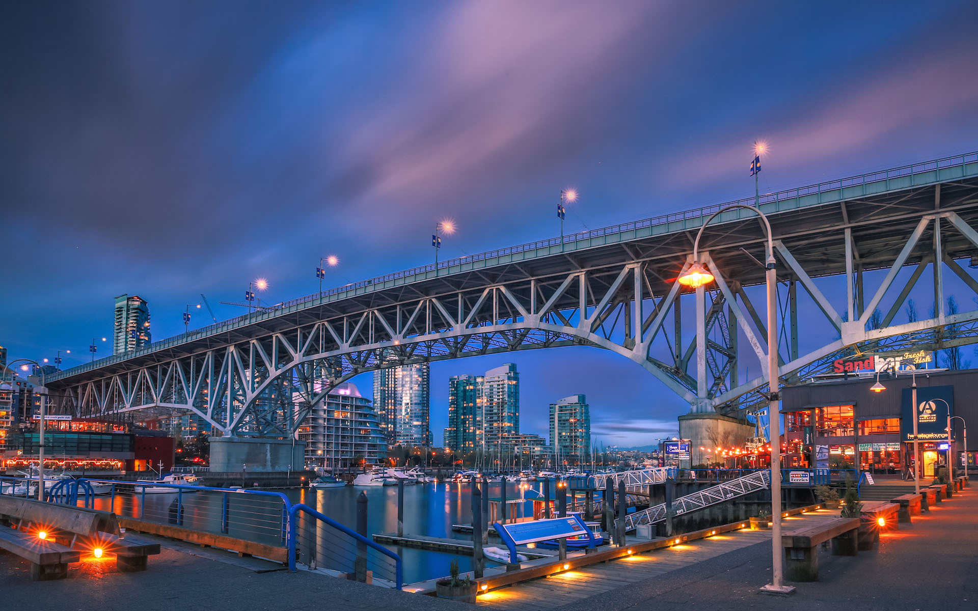城市夜景  加拿大温哥华城市