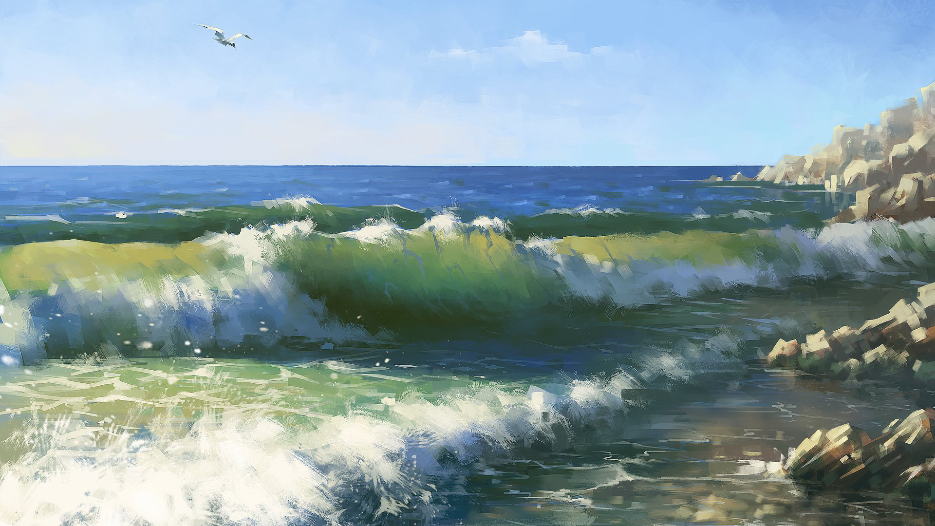 动漫 风景 大海