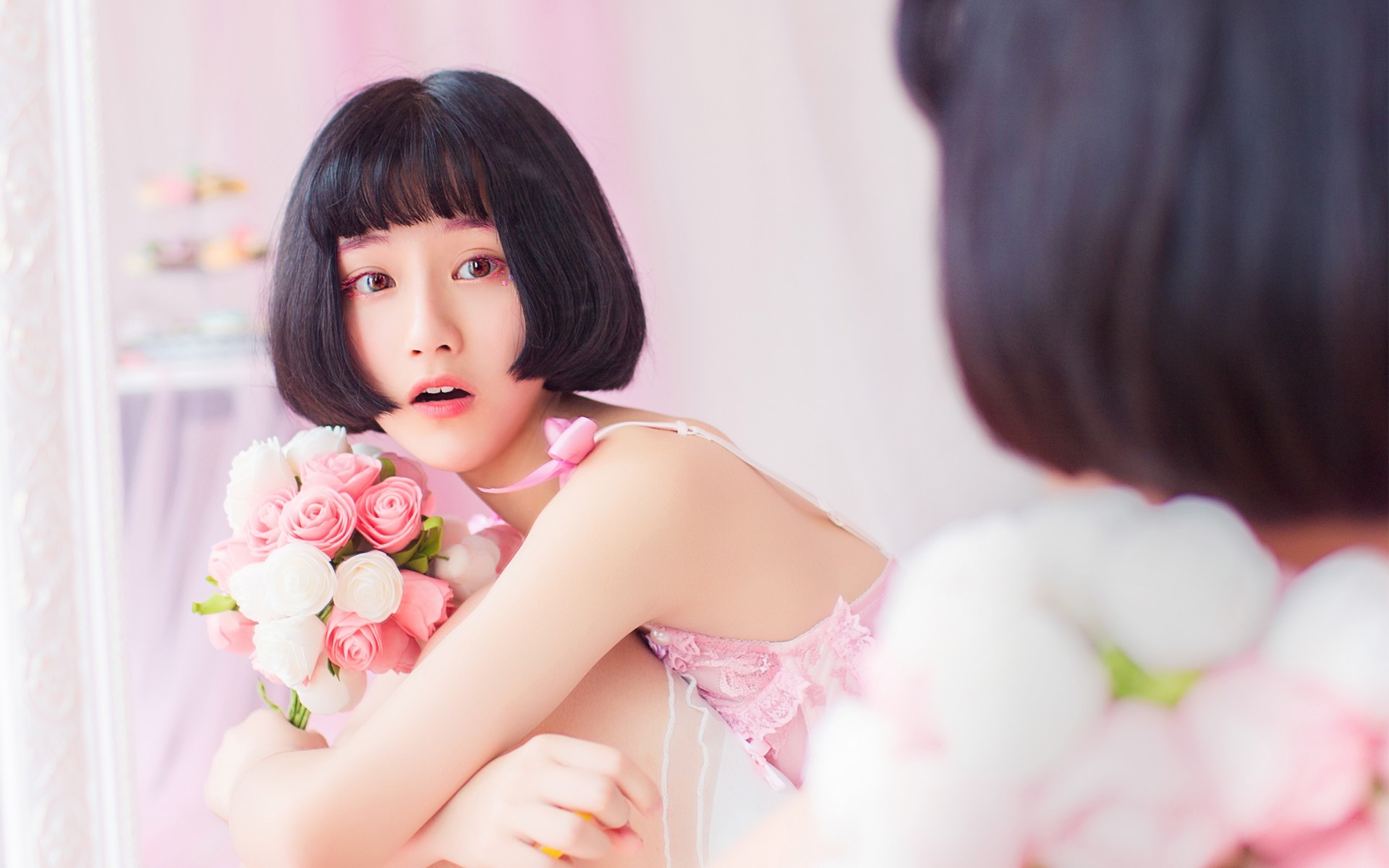 清纯  短发 清爽  可爱