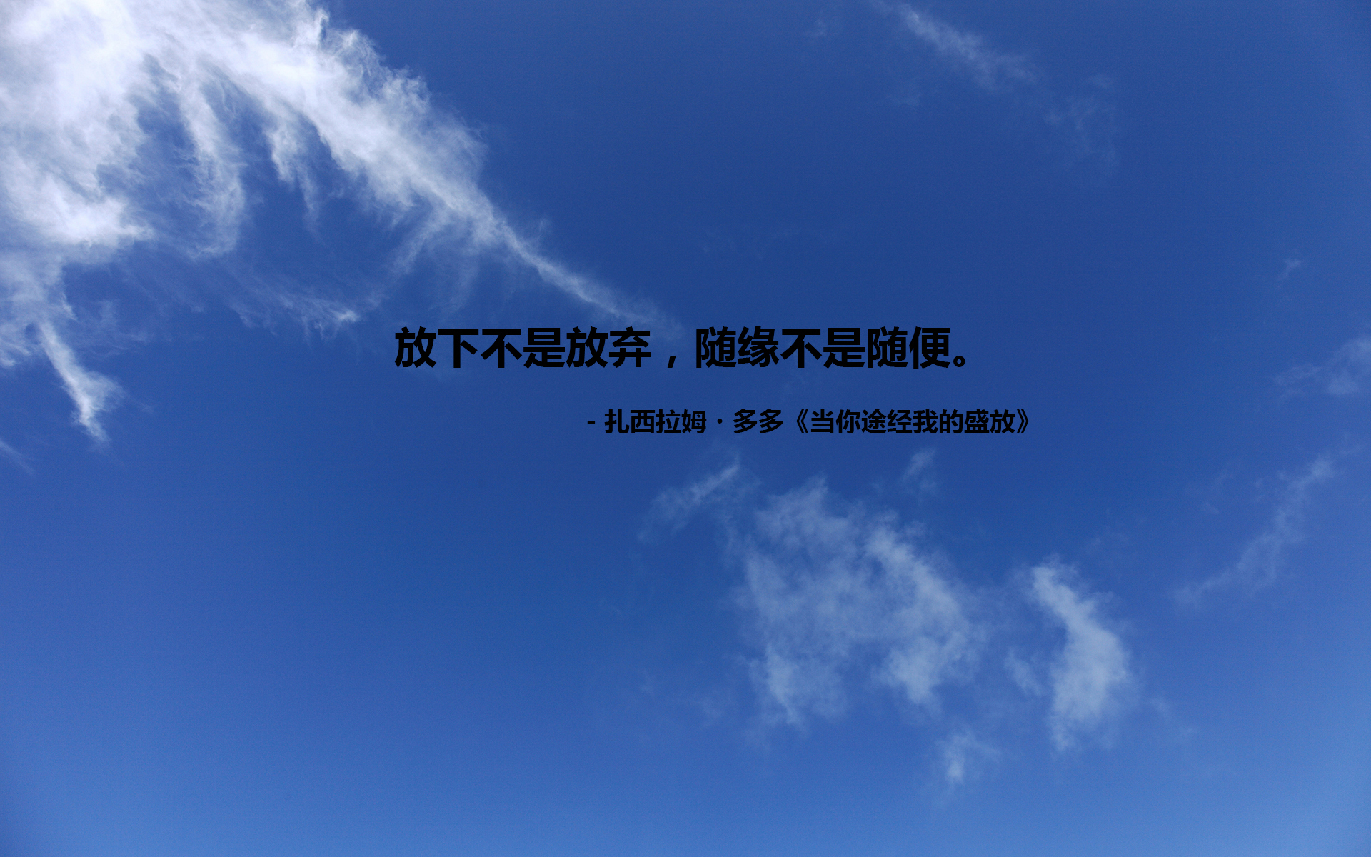 文字 语录 扎西拉姆多多 当你途径我的盛放