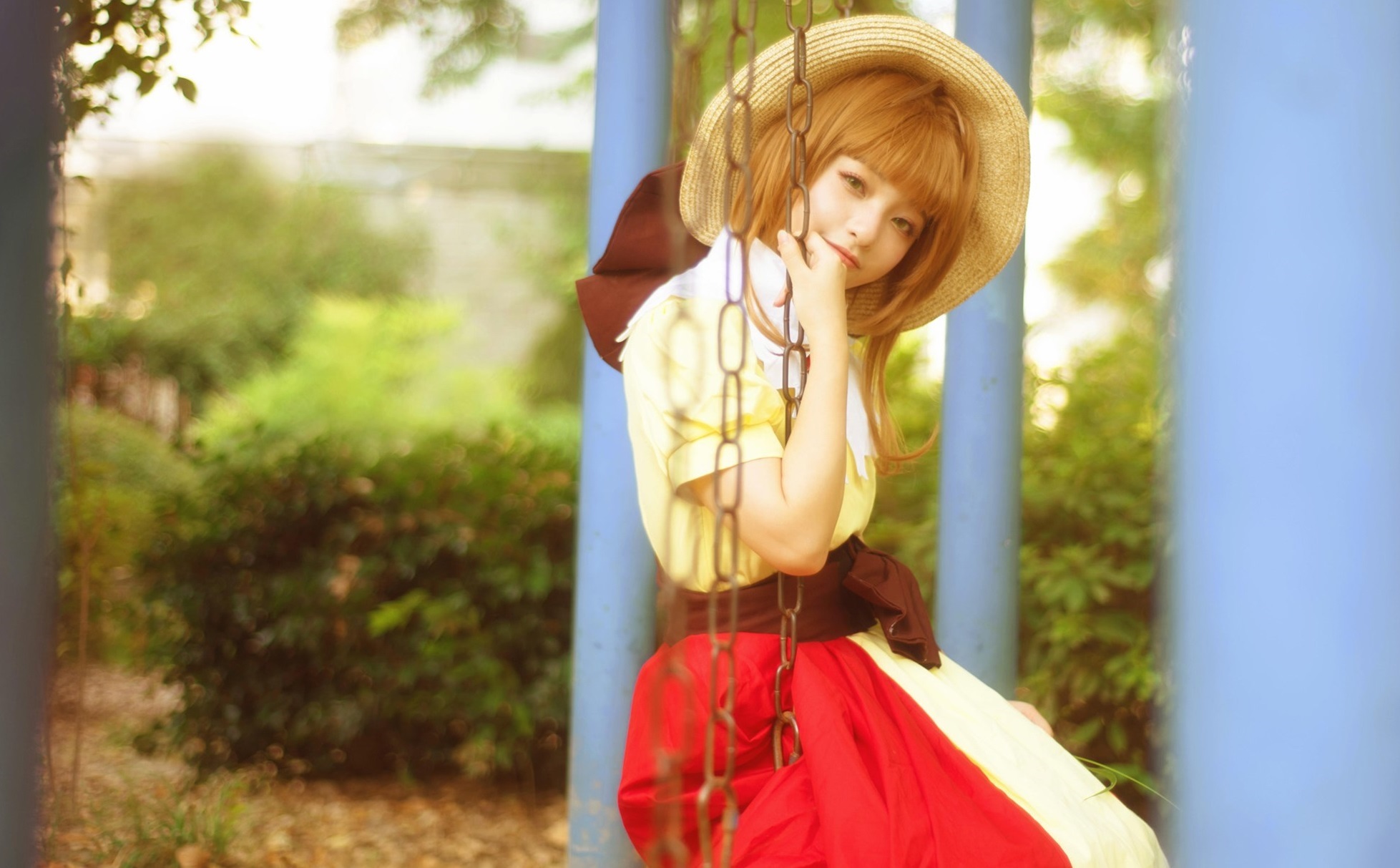 唯美cos cosplay 魔卡少女樱 秋千