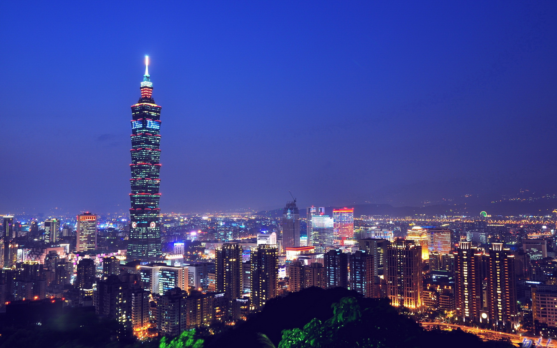 台北101 摩天大楼 夜景 风光 风景 宽屏