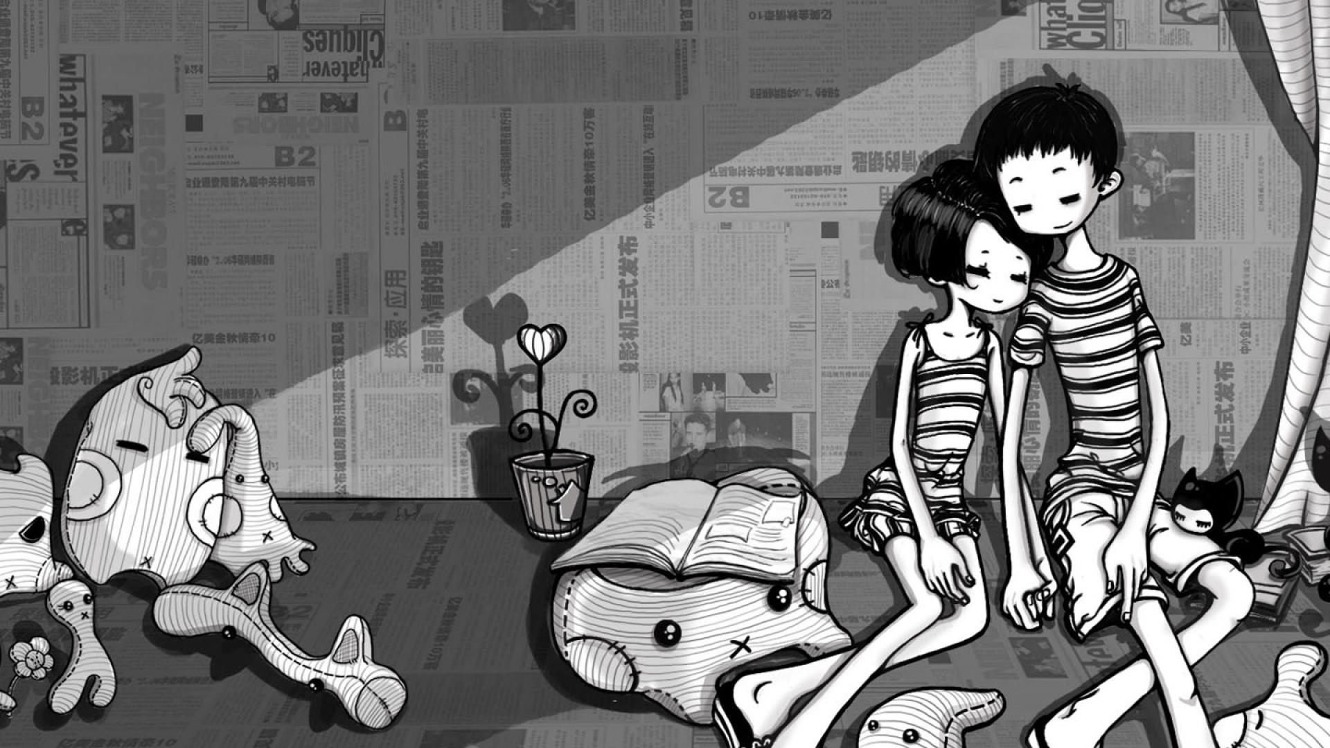 唯美温馨 卡通 情侣 布偶