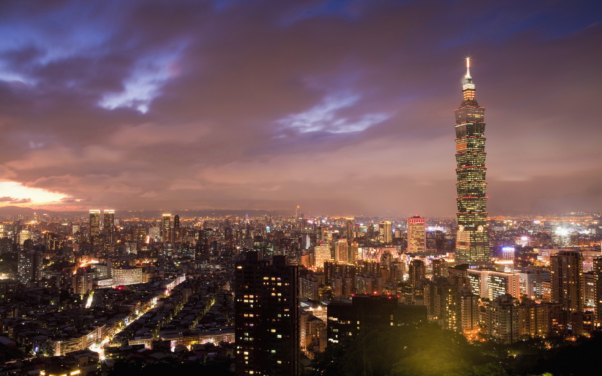 台北101 摩天大楼 夜景 风光 风景 宽屏