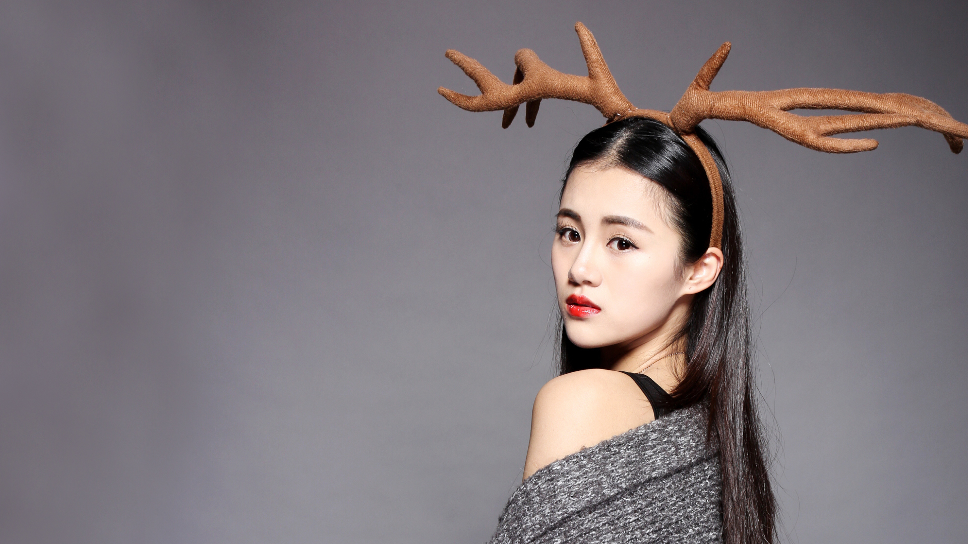 安悦溪 可爱 鹿角装扮 头饰