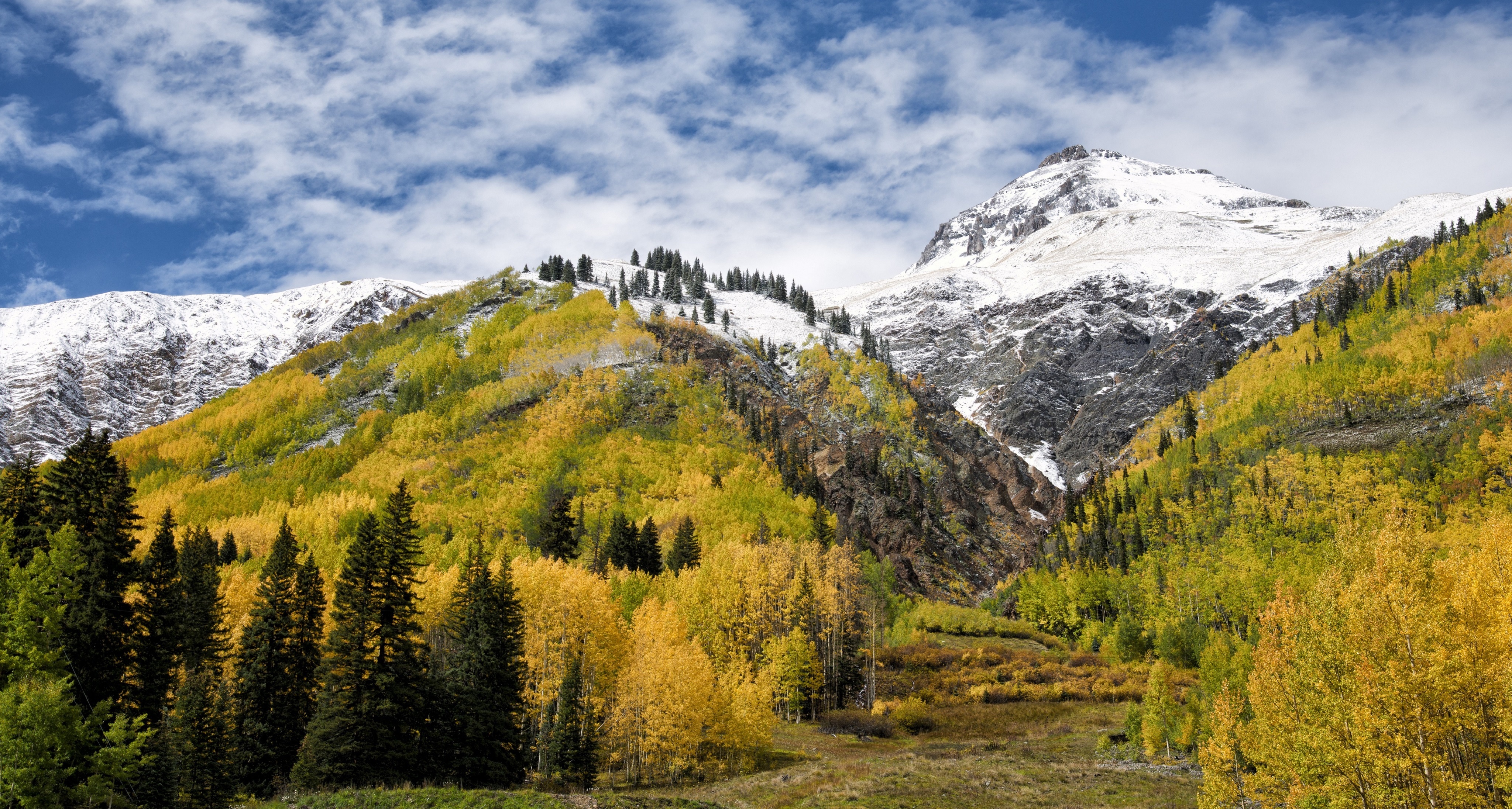 大山 森林 秋天