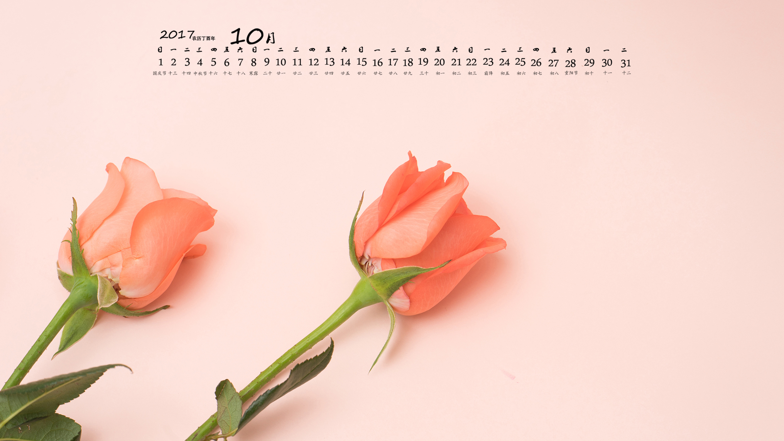 月历 2017年10月
