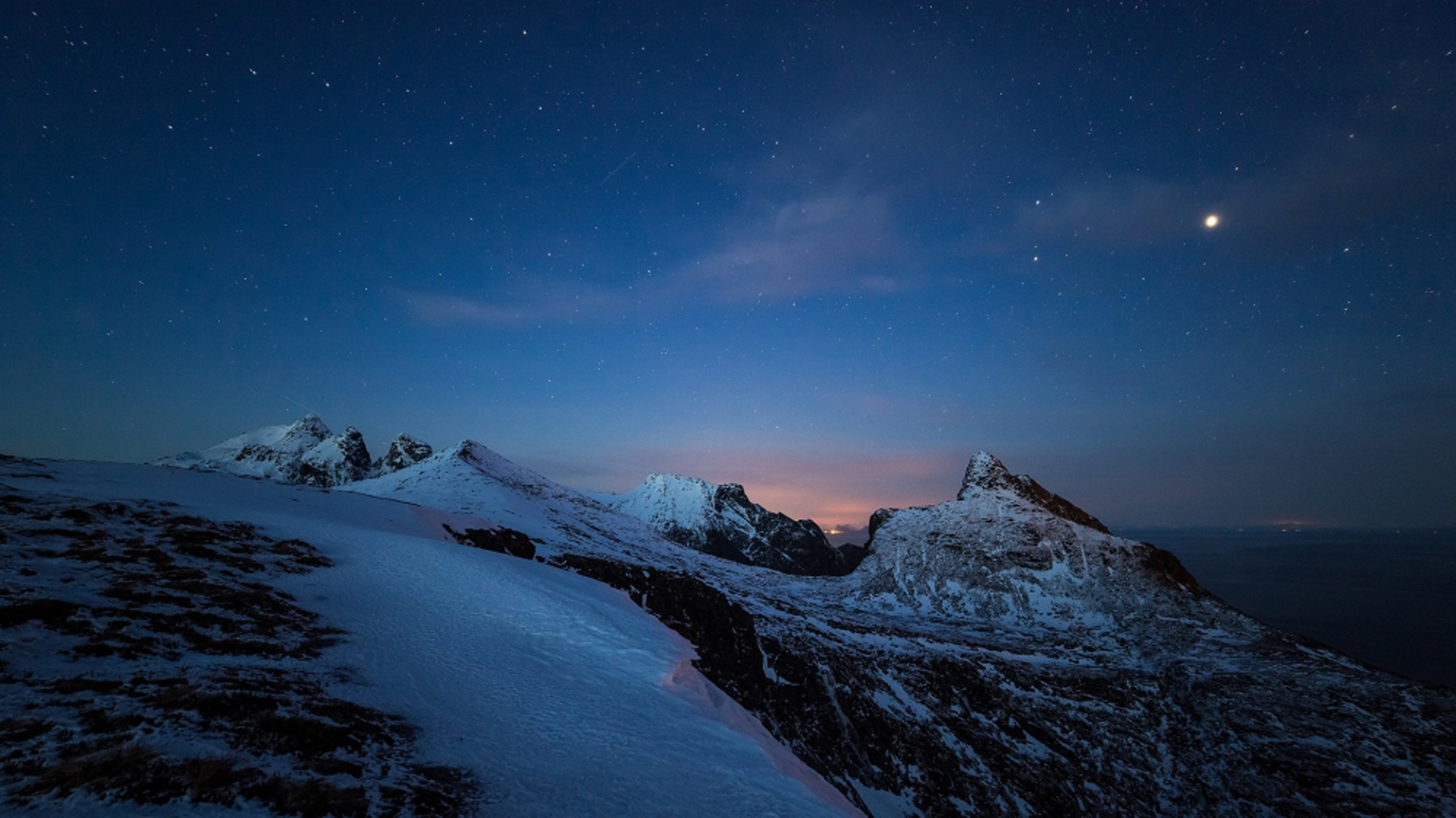 风景 夜空 雪山 星空