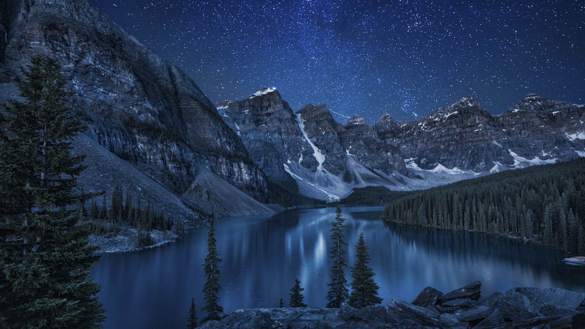 星空 夜景 风景 雪山