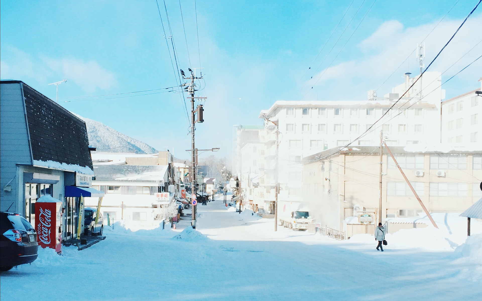 蓝色 雪景 天空