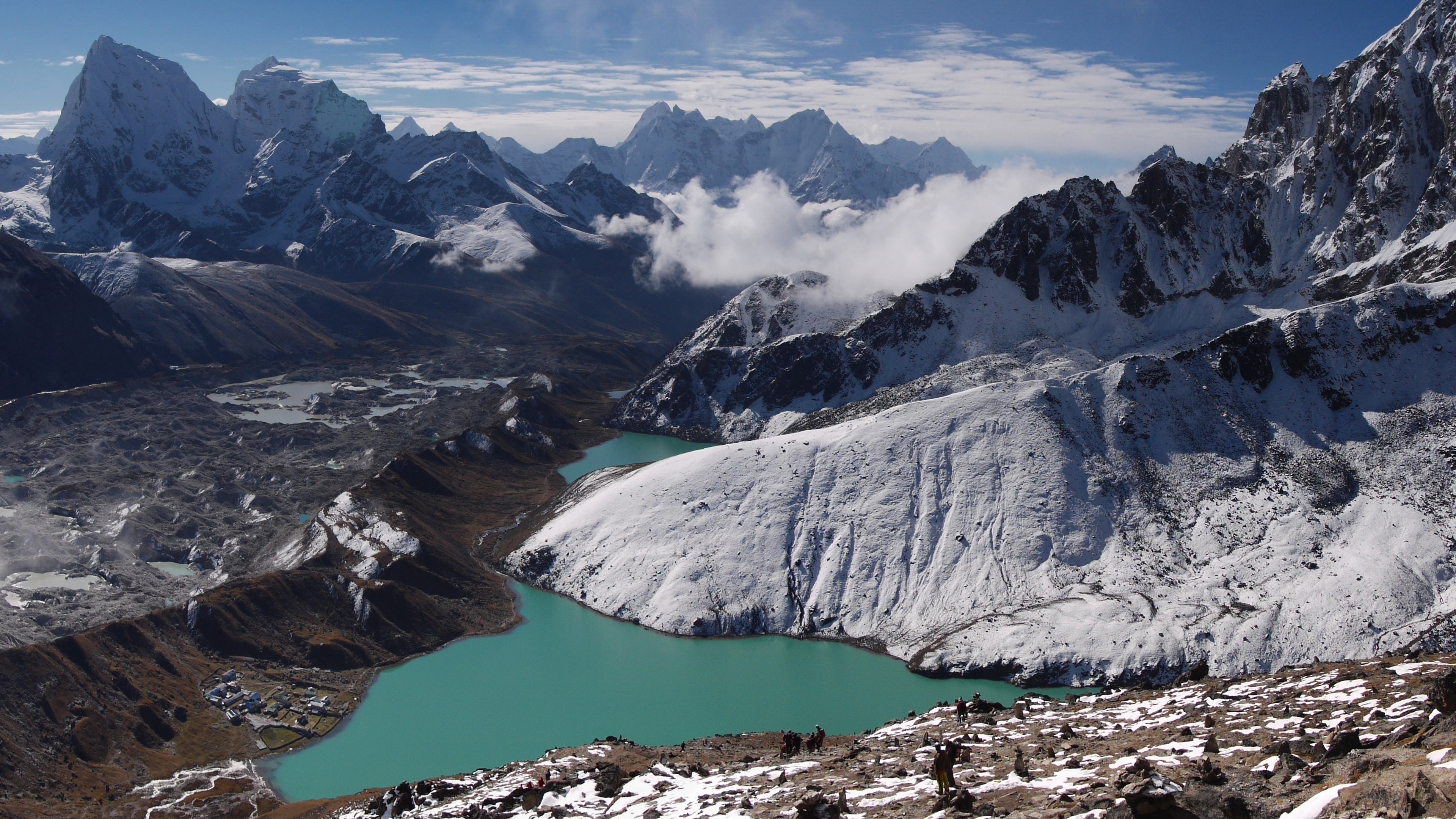 风景 风光 雪山 湖水 绿水
