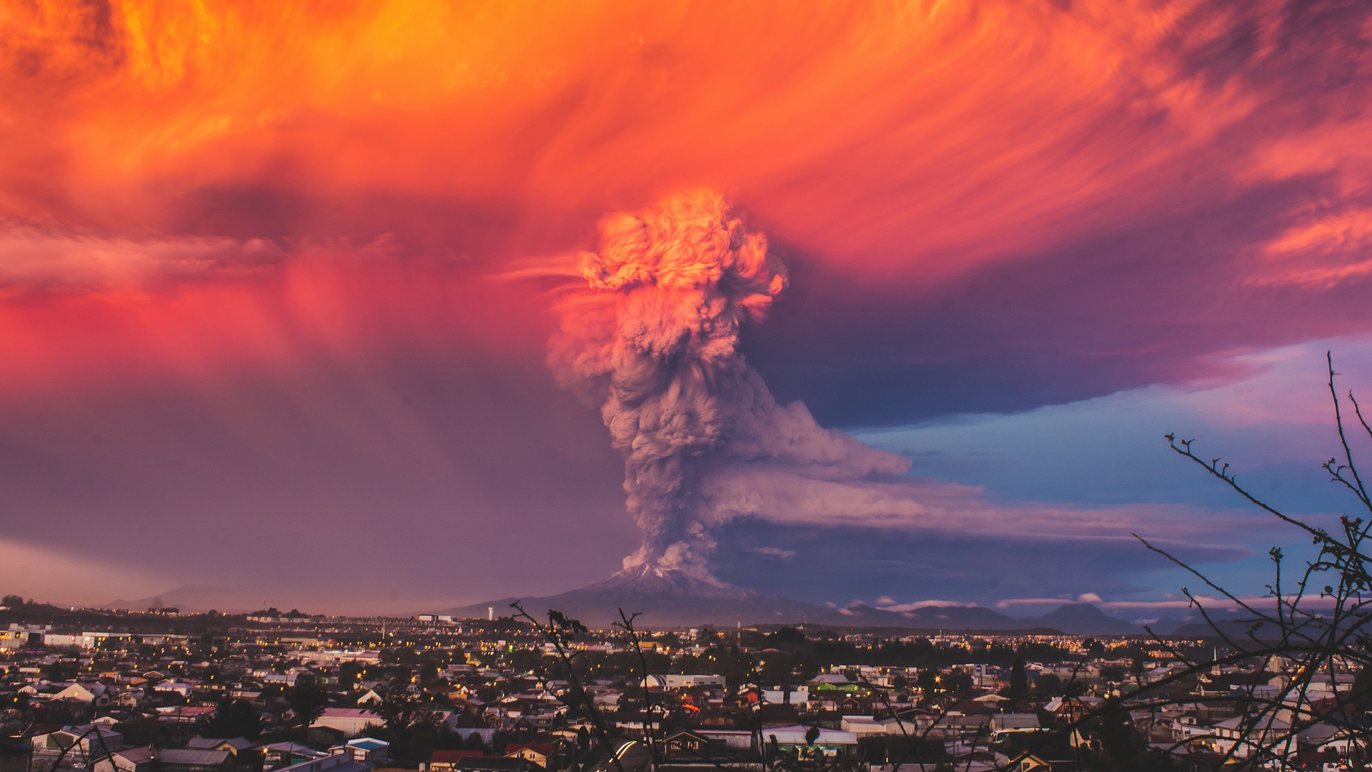 自然风光 火山 喷发 富士山 蘑菇云