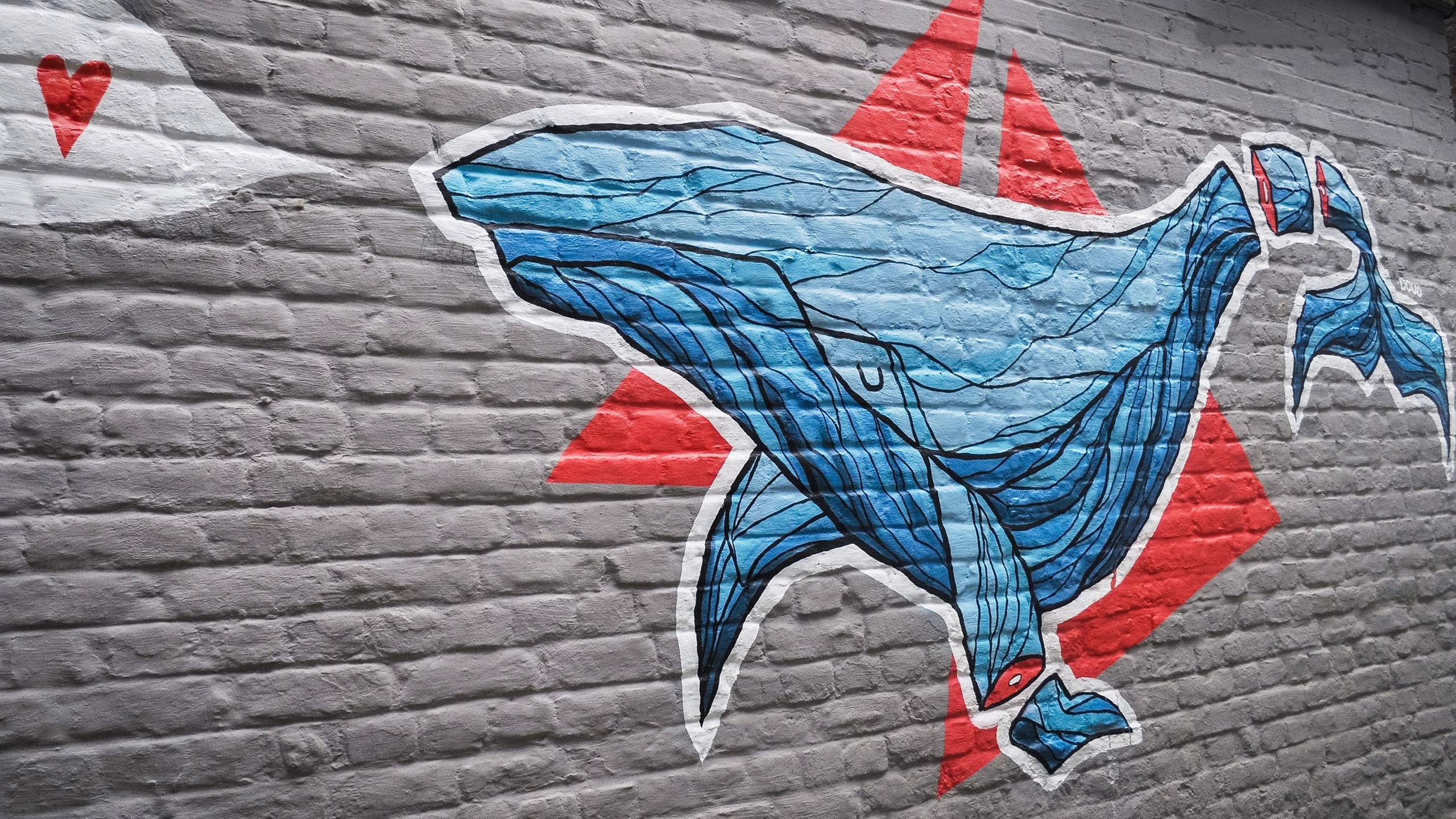 趣味 手绘 墙壁 鲸鱼