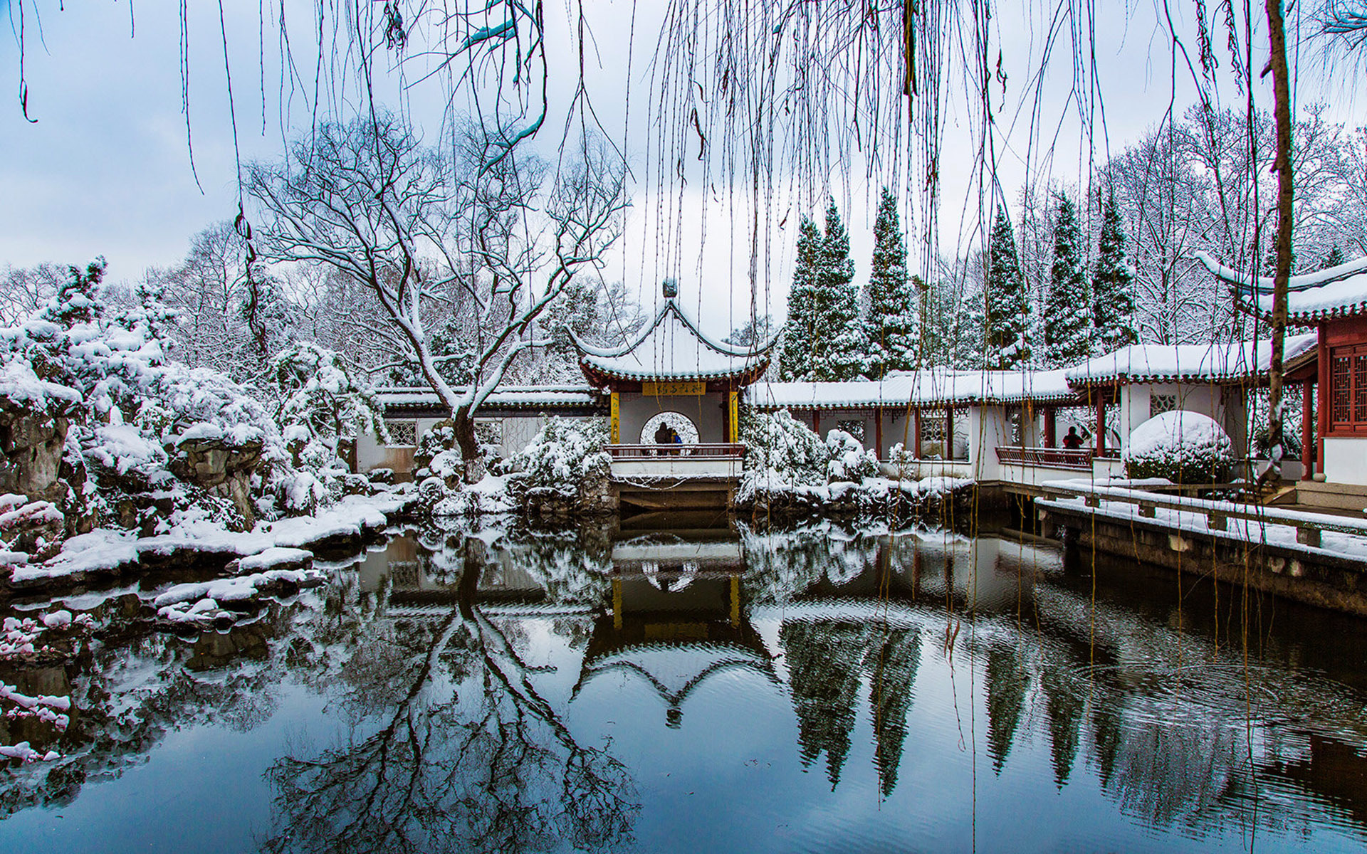 风景大片 冰天雪地 园林 雪