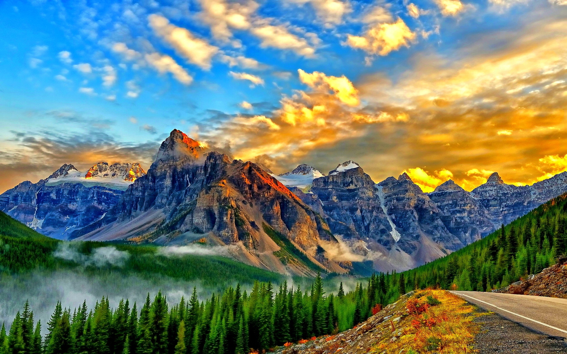 加拿大 班夫 国家公园 宽屏 风光 风景
