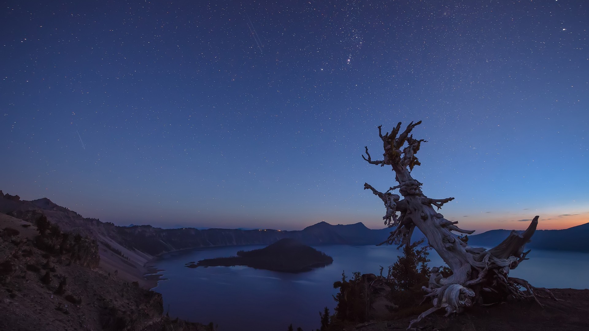 风景 夜景 奇幻星空 湖泊