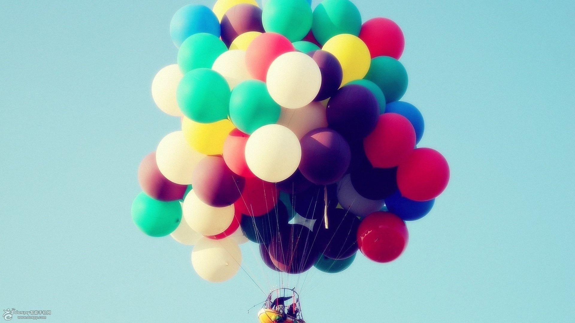 清新 七彩 气球 彩红气球