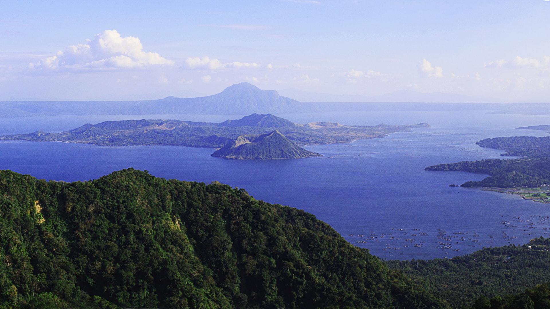 风景 高山 海岸 港湾