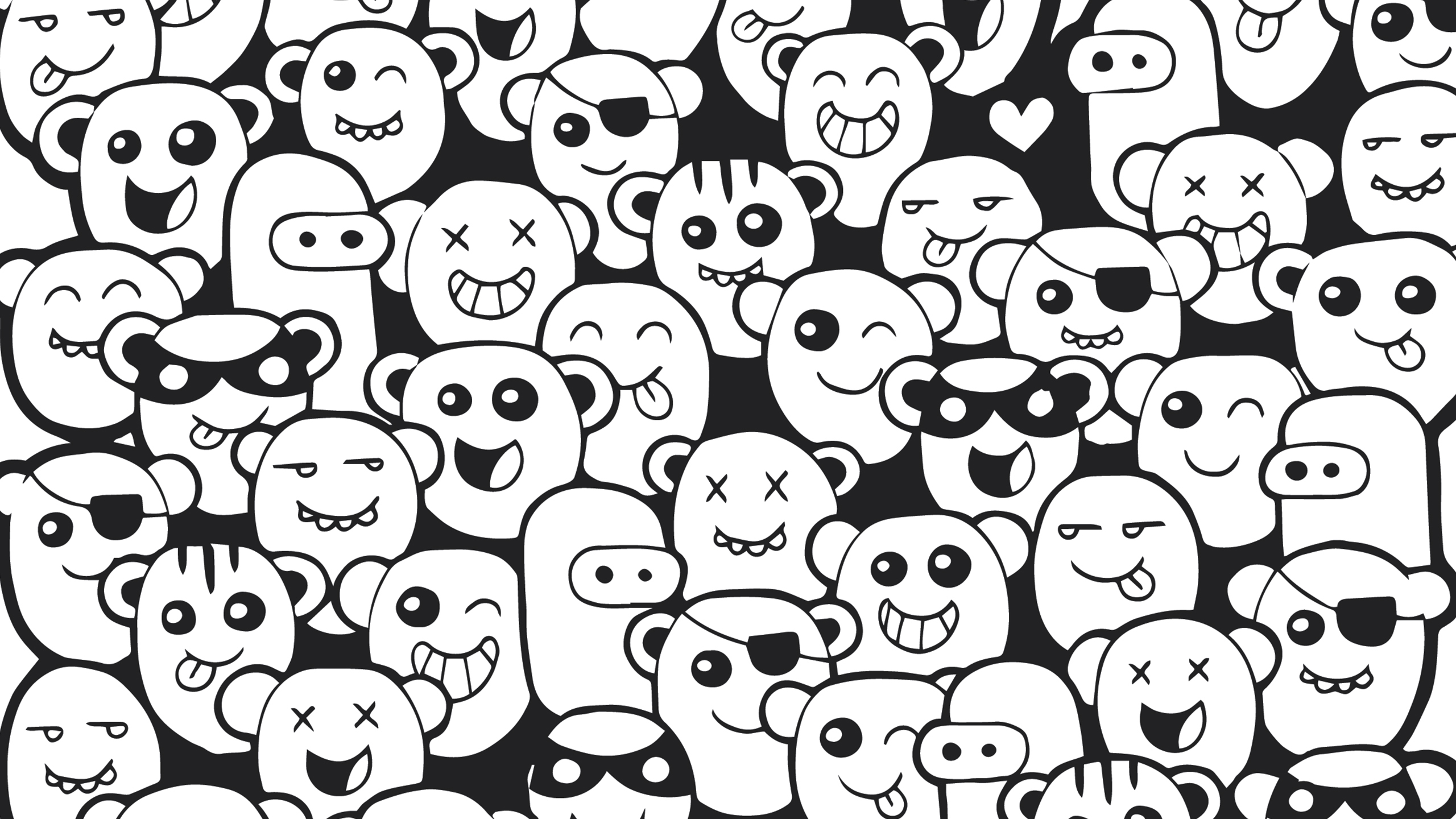 炫酷时尚 卡通 黑白