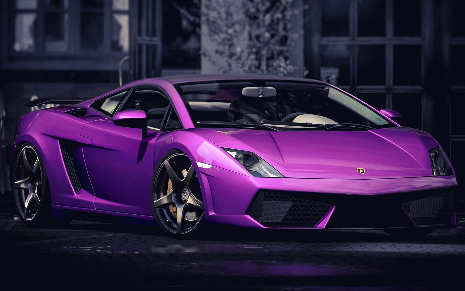 兰博基尼 紫色跑车
