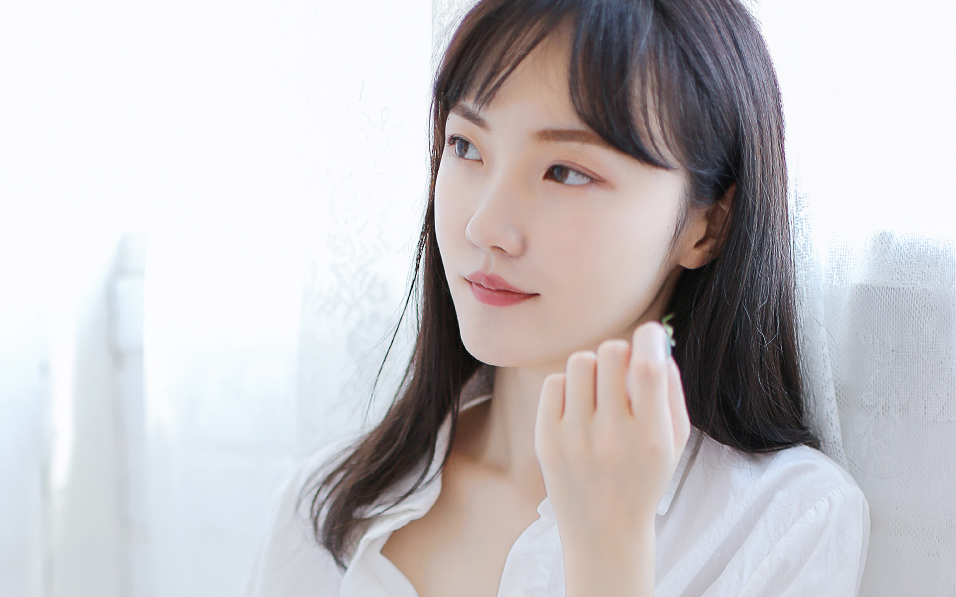 清纯  性感衬衫美女  诱惑