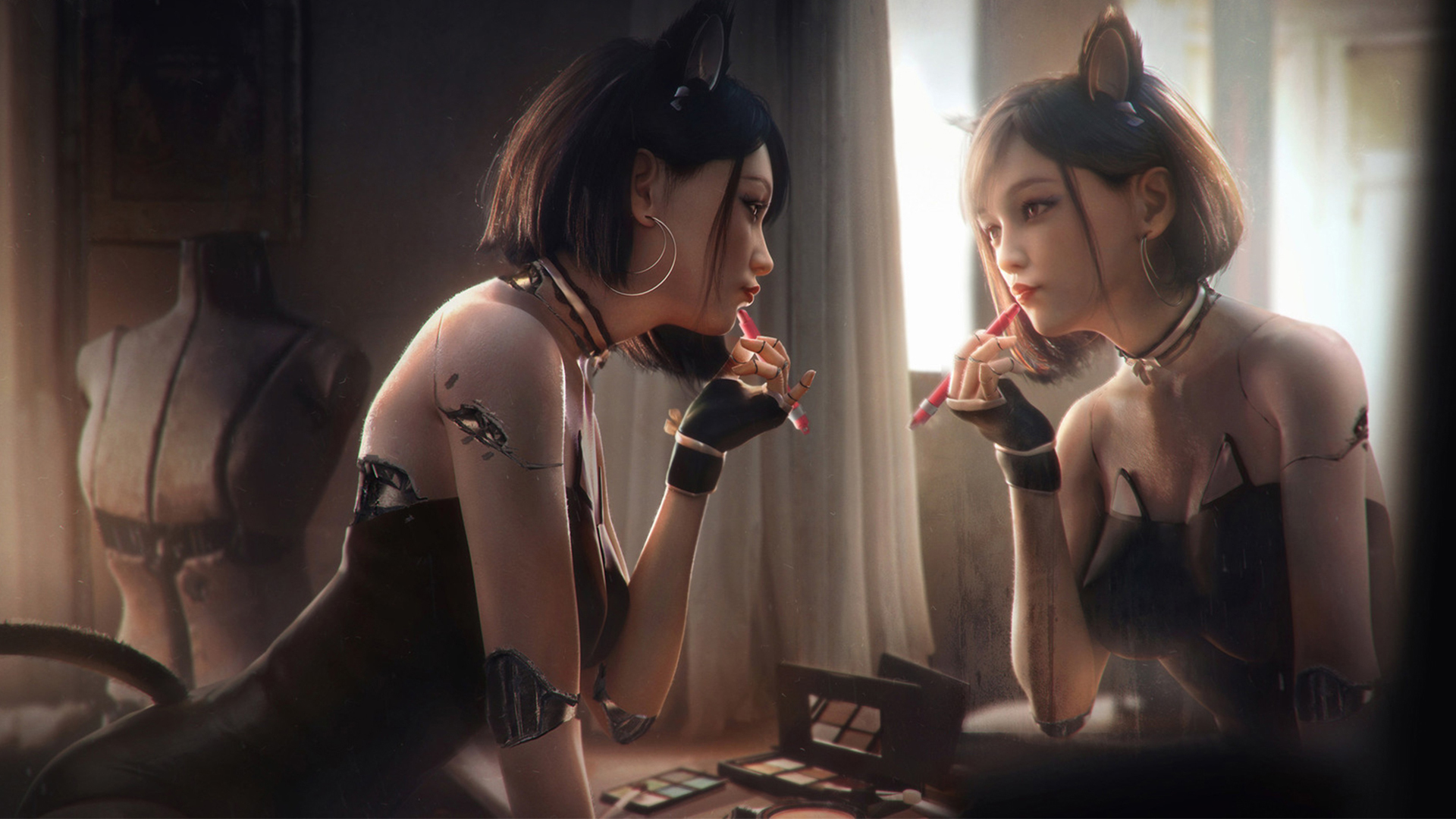 武装便衣 猫女 化妆 性感