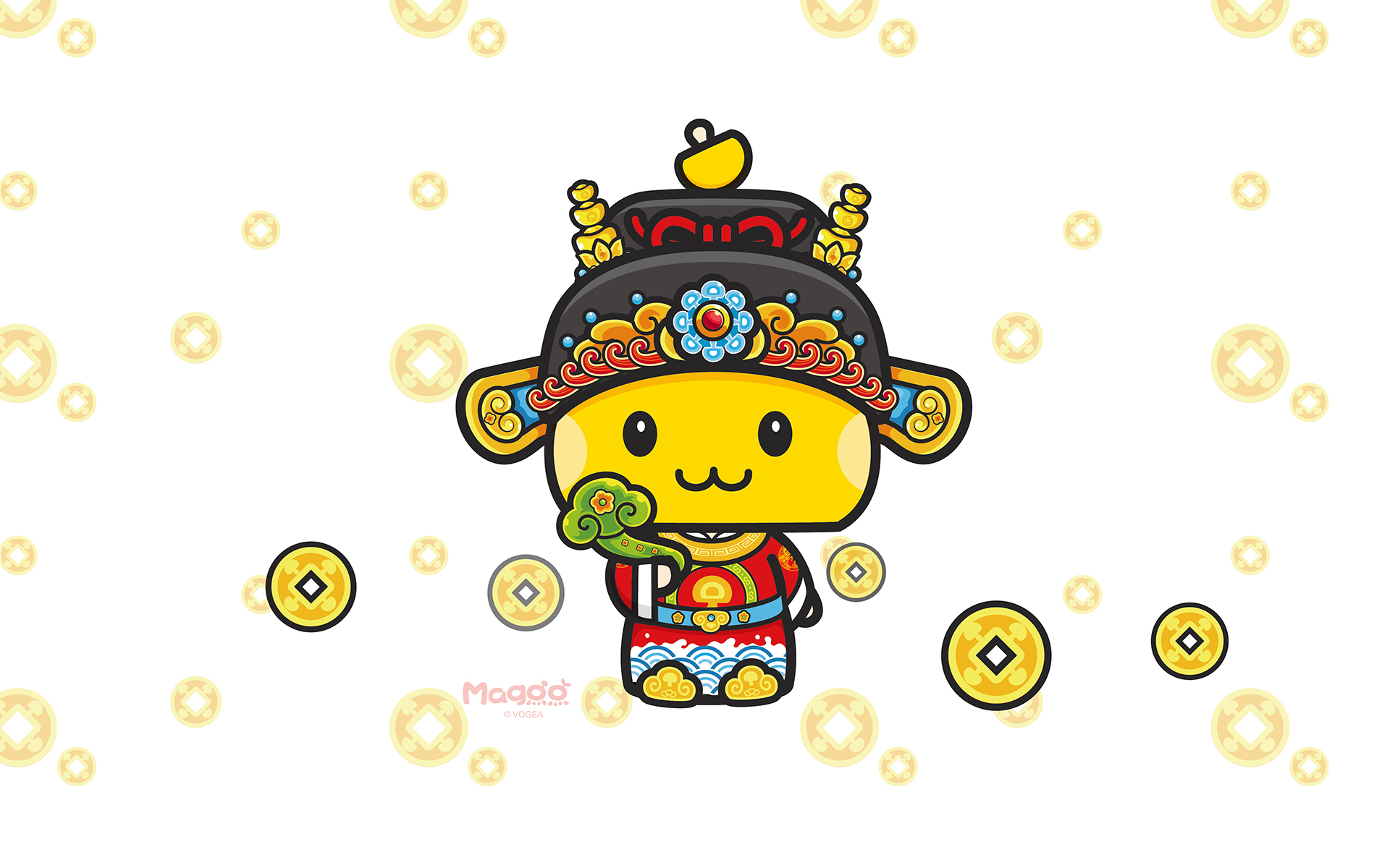 2017 新年快乐 蘑菇点点 春节 财神