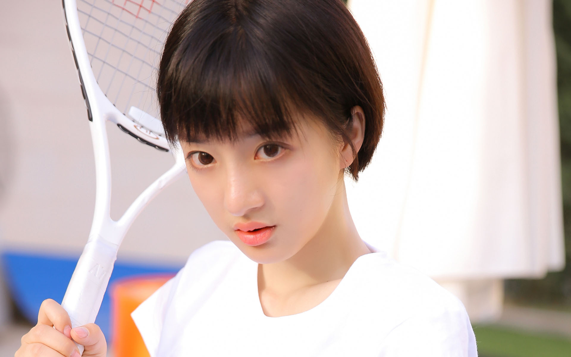 清纯  网球少女  青春  活力  运动