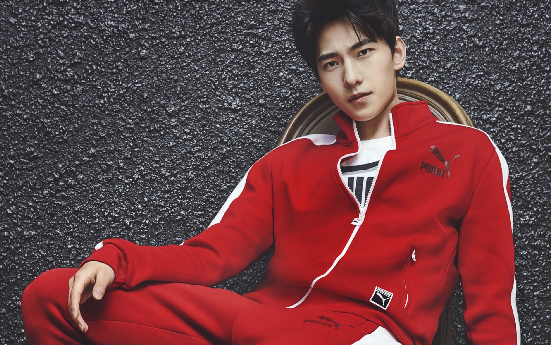 杨洋 红色运动服 puma