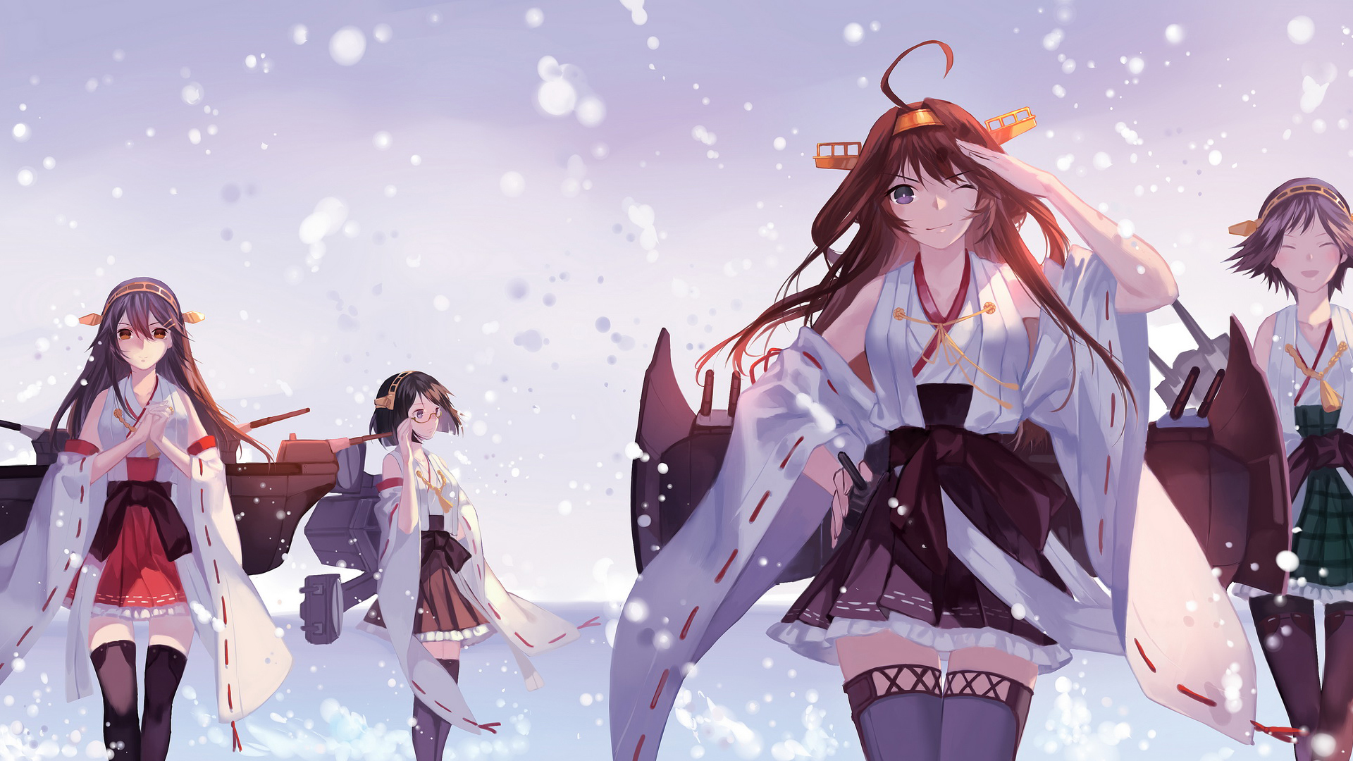 动漫 卡通 下雪 少女