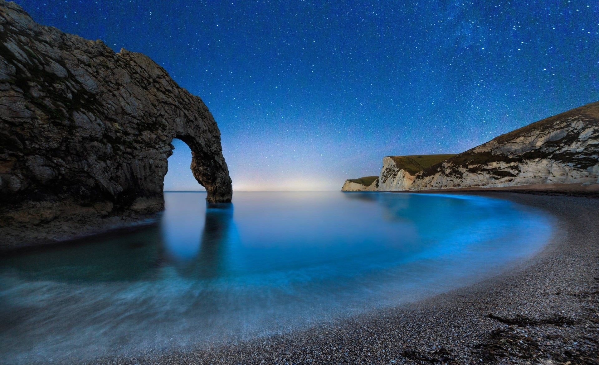 风景 大海 星空