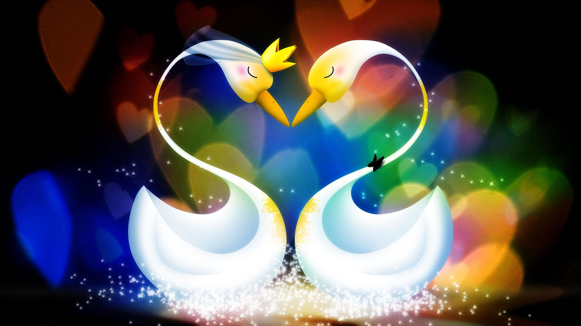 爱情 天鹅 爱心