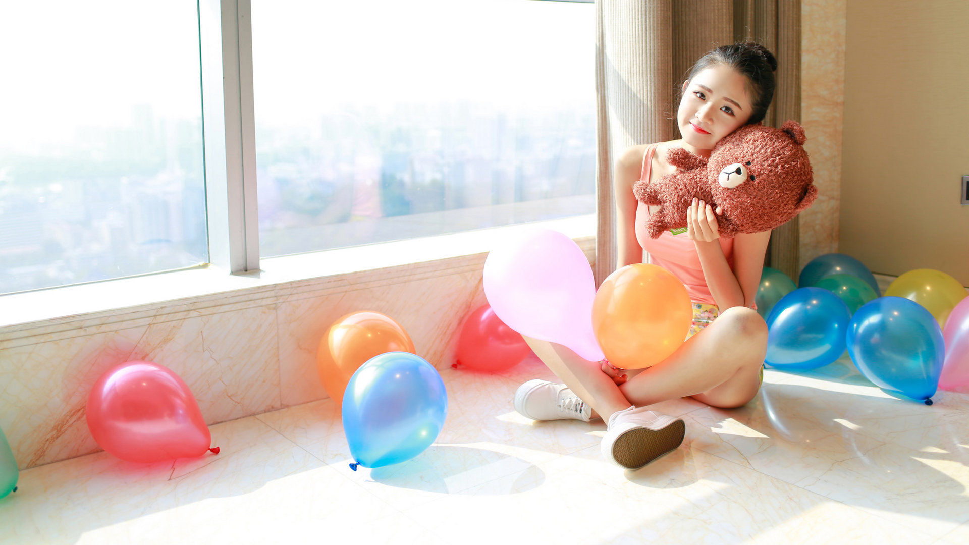 清纯  可爱  丸子头 美丽